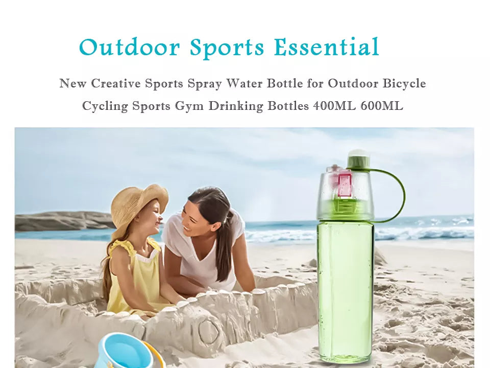 2 in 1 Sports Water Bottle With Spray Mist