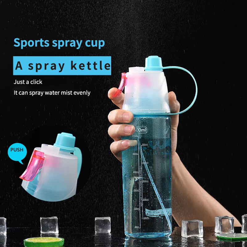 2 in 1 Sports Water Bottle With Spray Mist