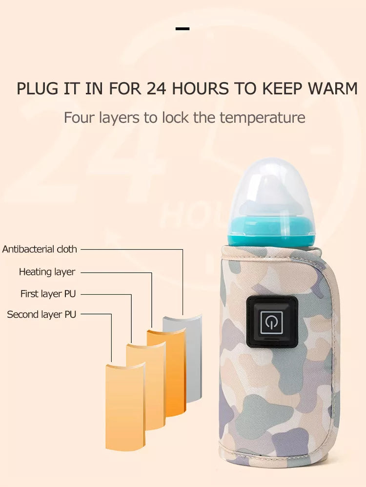 Portable USB All-Shape Bottle Warmer Cover - Ideal for Travel