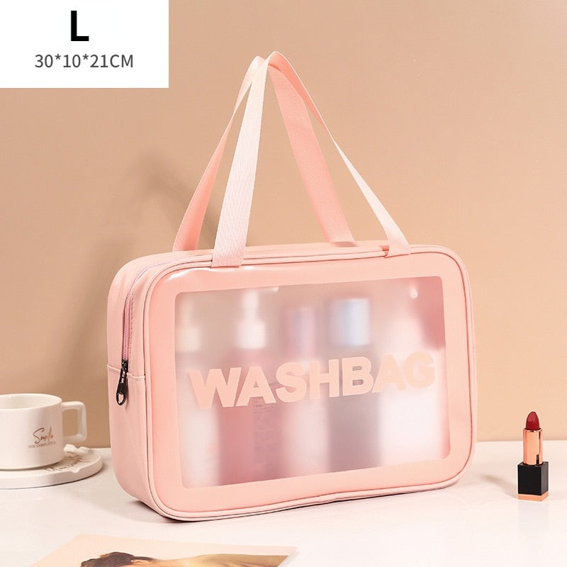 Travel Toiletries/Skincare Waterproof Organizer Semi Transparent Portable Washbag