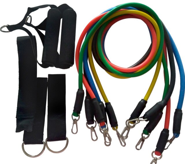 Fitness Resistance Bands With Adjustable Hook for Travel Workout  (11Pcs/Set)