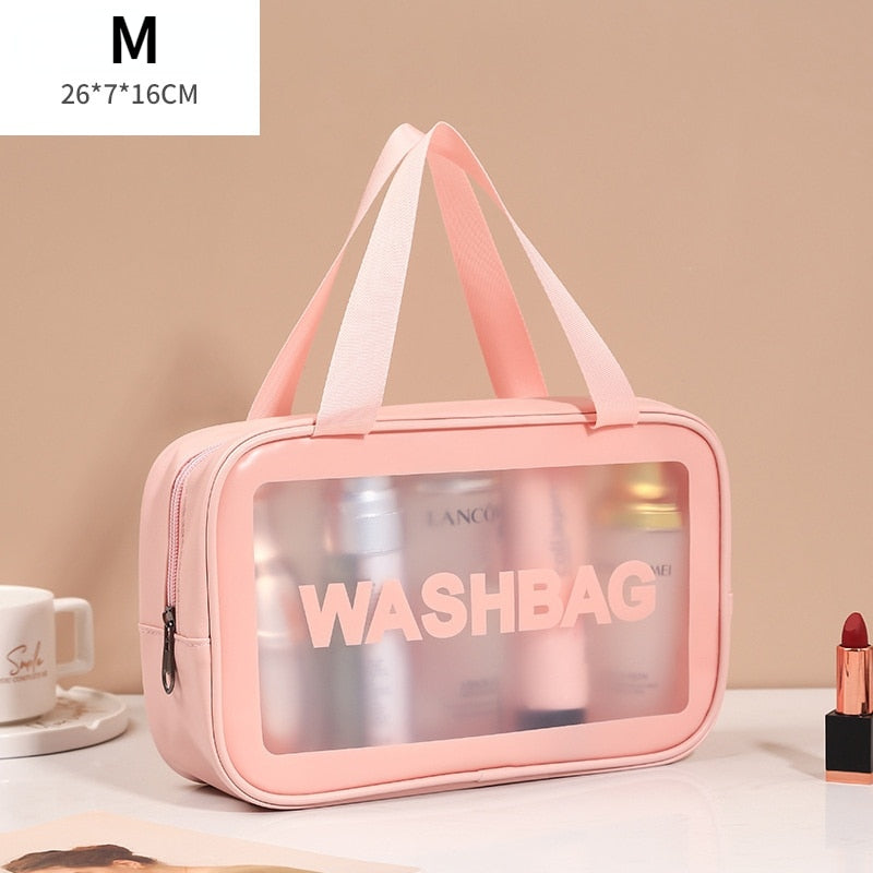 Travel Toiletries/Skincare Waterproof Organizer Semi Transparent Portable Washbag