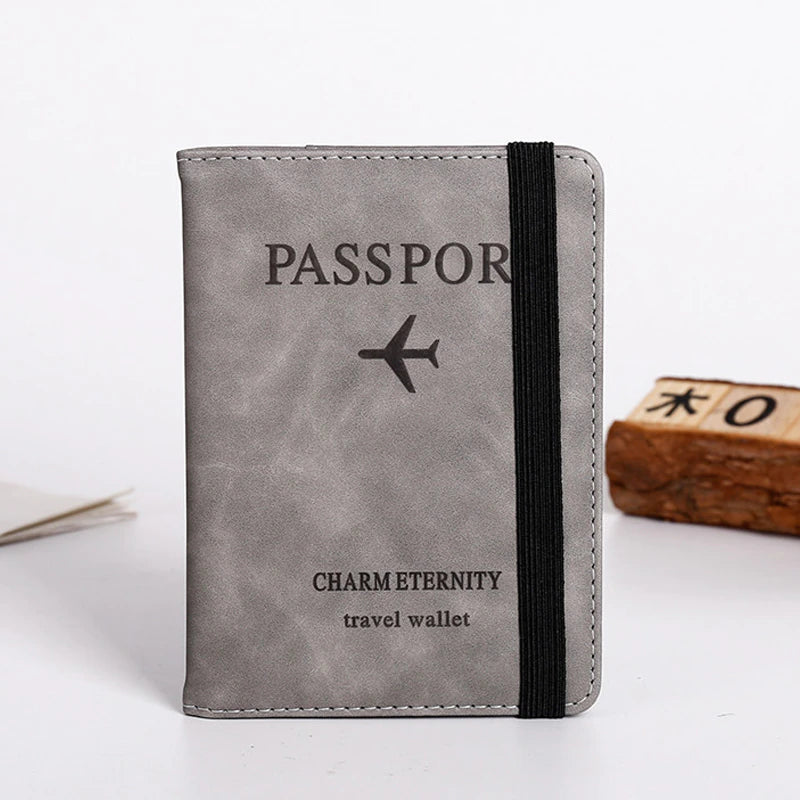 Leather Vintage Passport/Credit Card/Cash/Sim Holder with RFID Blocker