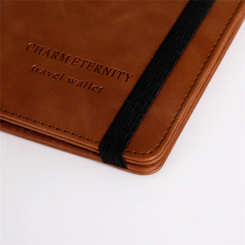 Leather Vintage Passport/Credit Card/Cash/Sim Holder with RFID Blocker