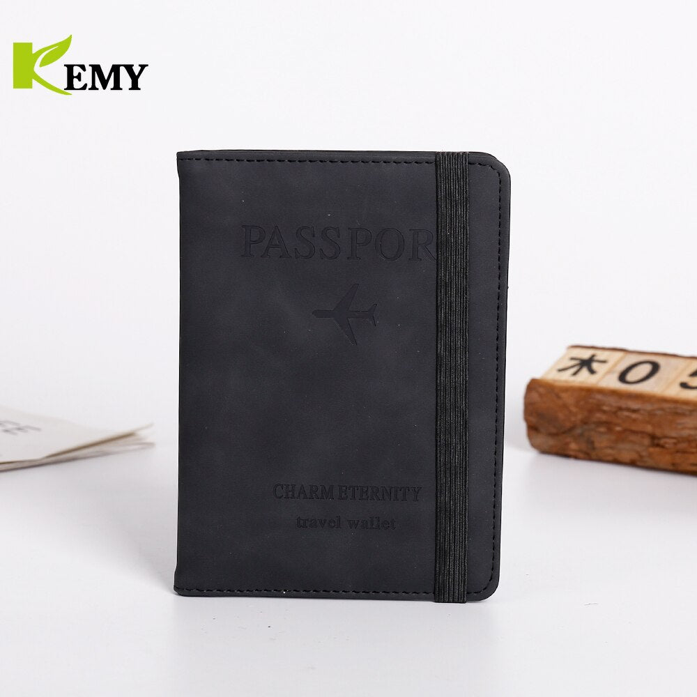 Leather Vintage Passport/Credit Card/Cash/Sim Holder with RFID Blocker