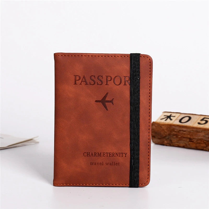 Leather Vintage Passport/Credit Card/Cash/Sim Holder with RFID Blocker