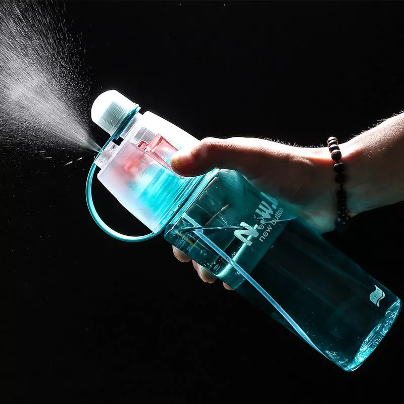 2 in 1 Sports Water Bottle With Spray Mist