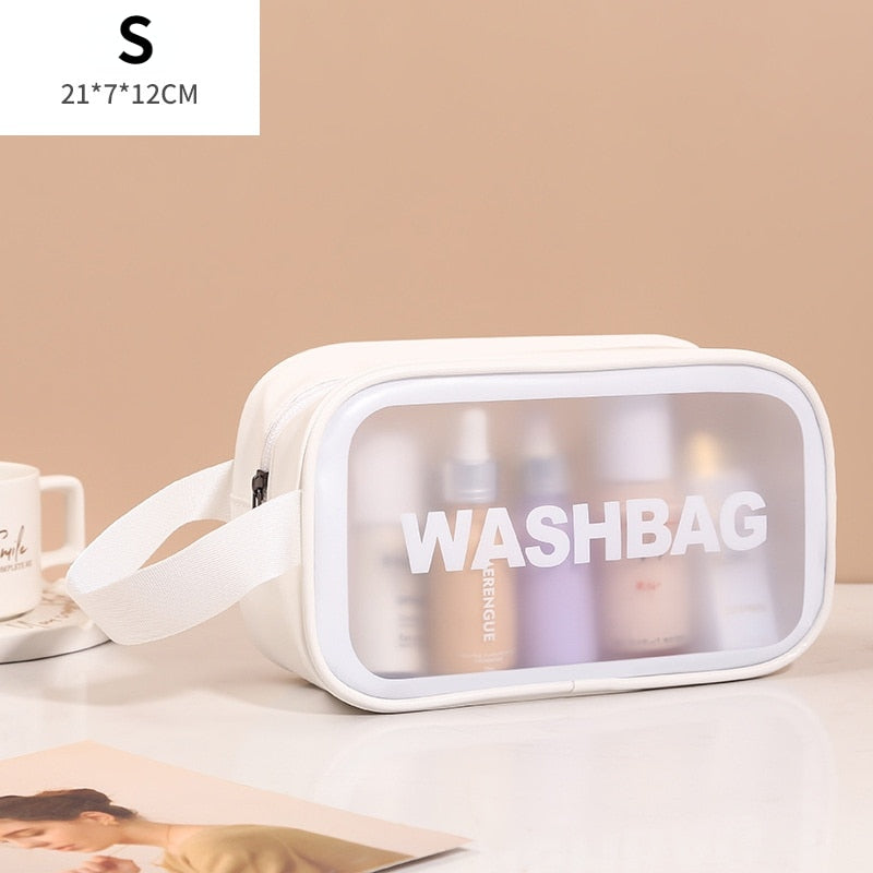 Travel Toiletries/Skincare Waterproof Organizer Semi Transparent Portable Washbag