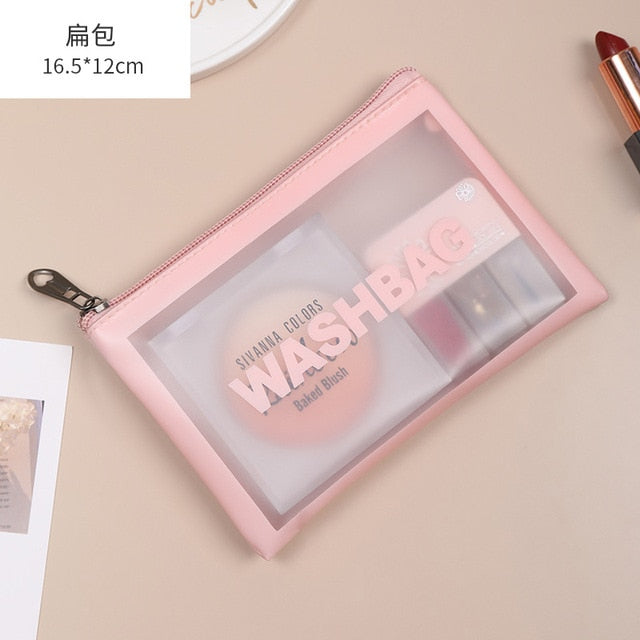 Travel Toiletries/Skincare Waterproof Organizer Semi Transparent Portable Washbag