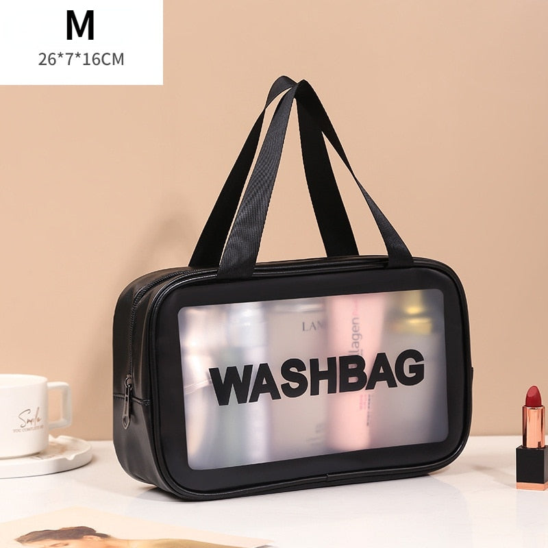 Travel Toiletries/Skincare Waterproof Organizer Semi Transparent Portable Washbag