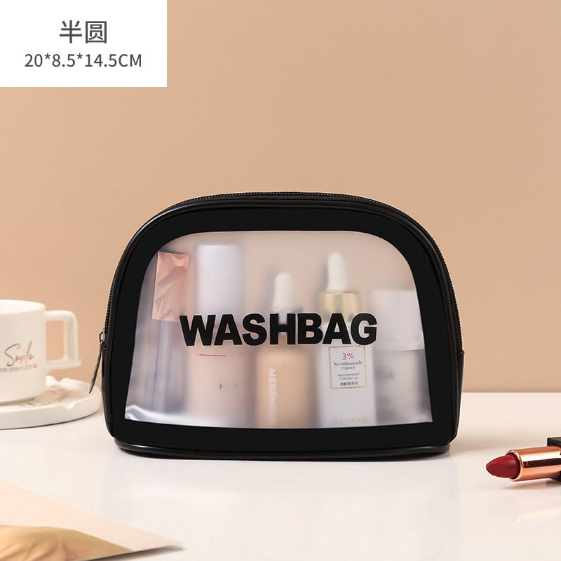 Travel Toiletries/Skincare Waterproof Organizer Semi Transparent Portable Washbag