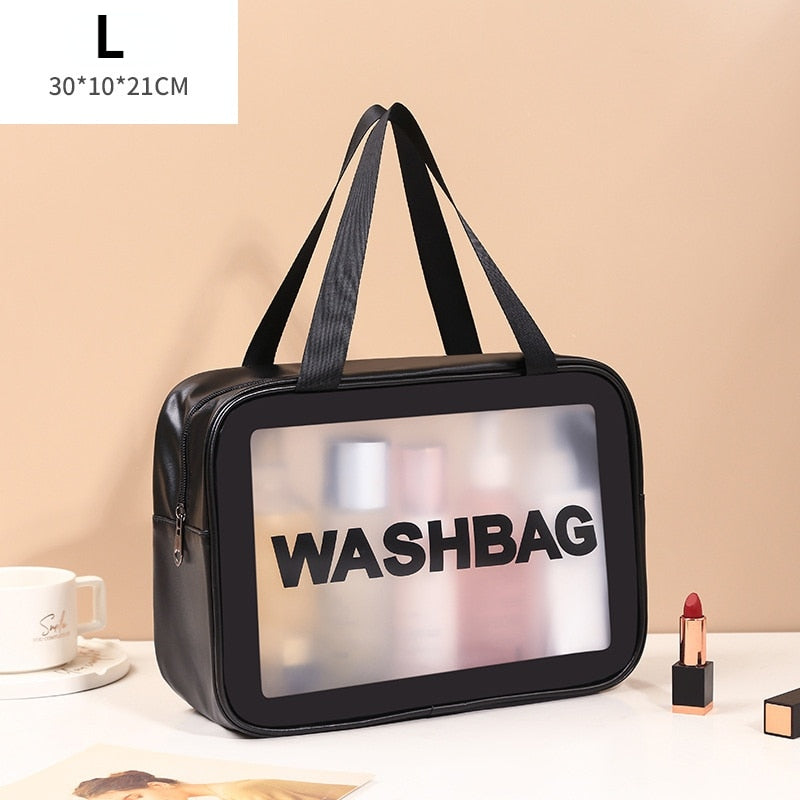 Travel Toiletries/Skincare Waterproof Organizer Semi Transparent Portable Washbag