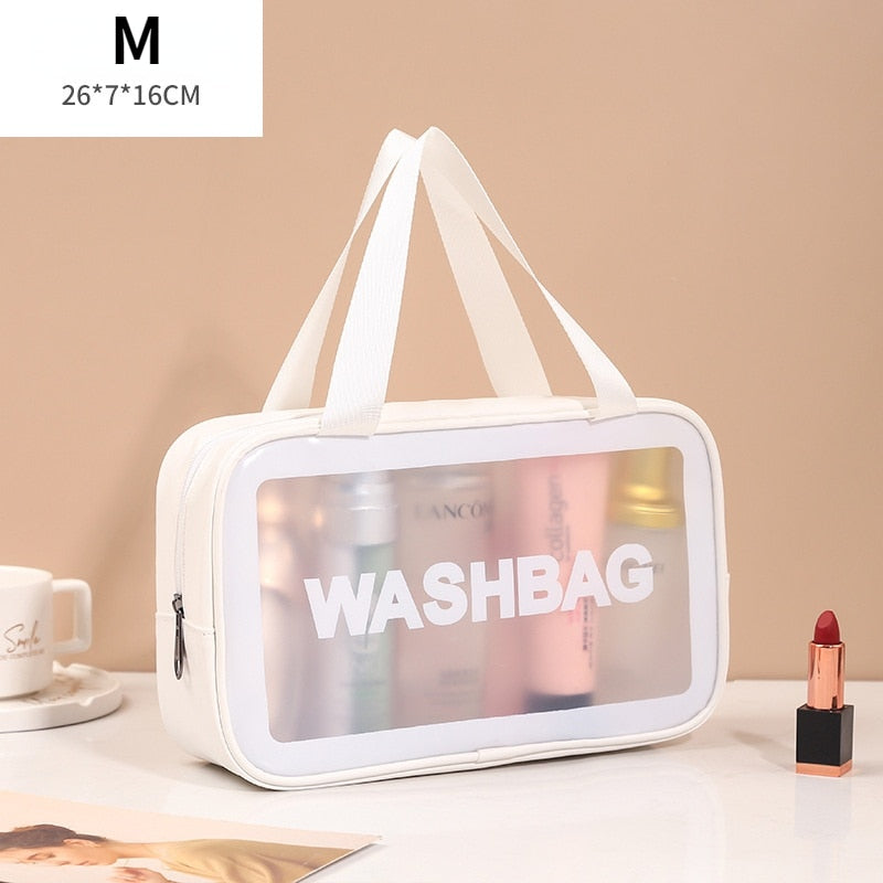 Travel Toiletries/Skincare Waterproof Organizer Semi Transparent Portable Washbag