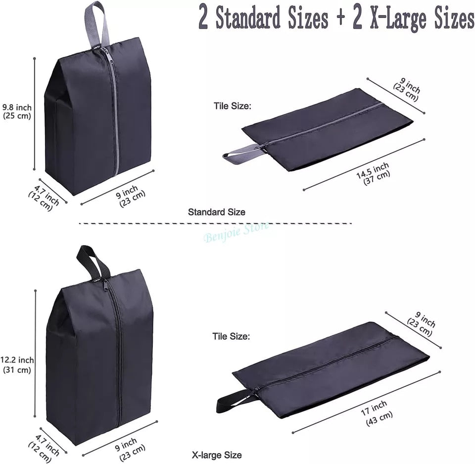 Travel Shoe/Makeup/Toiletries Multipurpose Storage Bag - Pack of 4