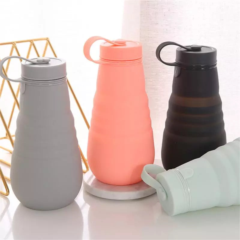 2 in 1 Folding Water Bottle and Premium Silicone Cup