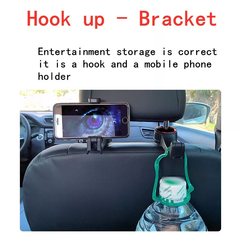 2 in 1 Car Seat Hook for Purses and Bags with Phone Holder