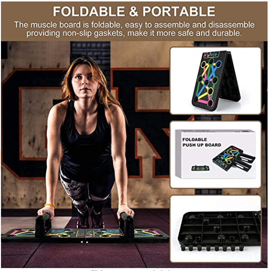 Foldable 9 in 1 Body Building Push Up Board for Travel Workout