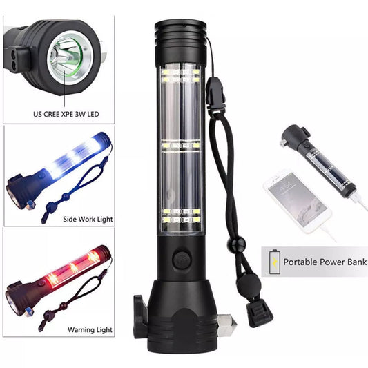 Emergency Solar Powered LED Light Safety Hammer Torch