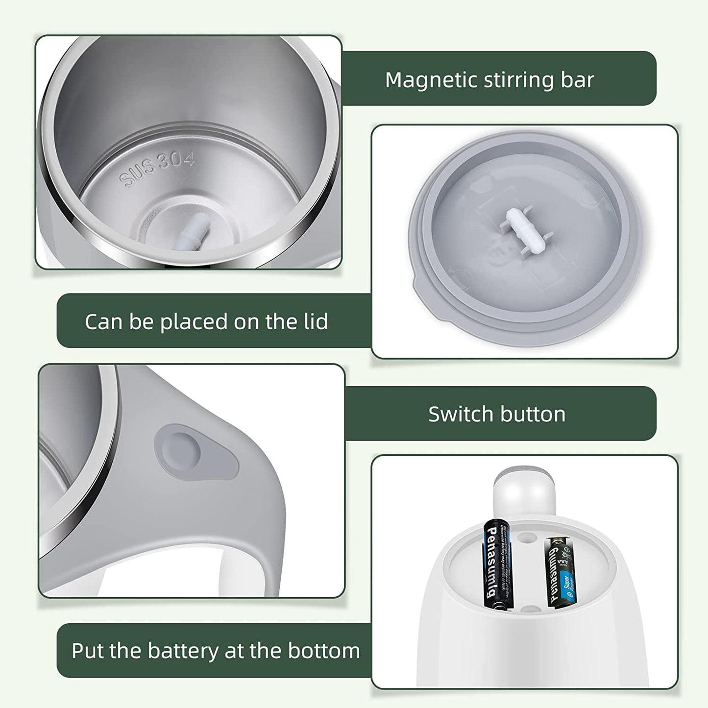 Automatic Self Stirring Coffee Mug - Battery Operated