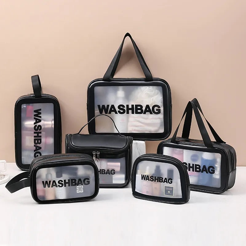 Travel Toiletries/Skincare Waterproof Organizer Semi Transparent Portable Washbag